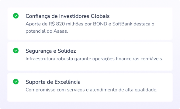 Asaas: plataforma de serviços financeiros digitais com infraestrutura segura e apoio de investidores globais